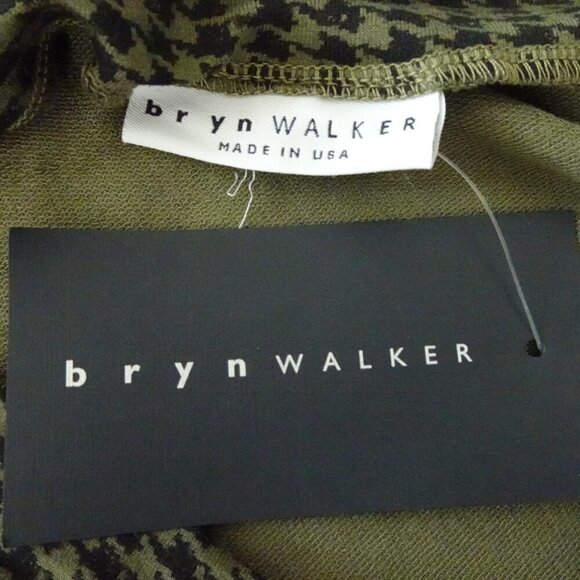 Bryn Walker Tunic Women's Plus Size 1X Green Black Dimitri Houndstooth Flawed - Picture 8 of 11